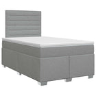 Boxspringbed met matras Lichtgrijs 120 x 190 cm Stof