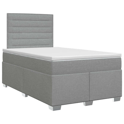 Boxspringbed met matras Lichtgrijs 120 x 190 cm Stof