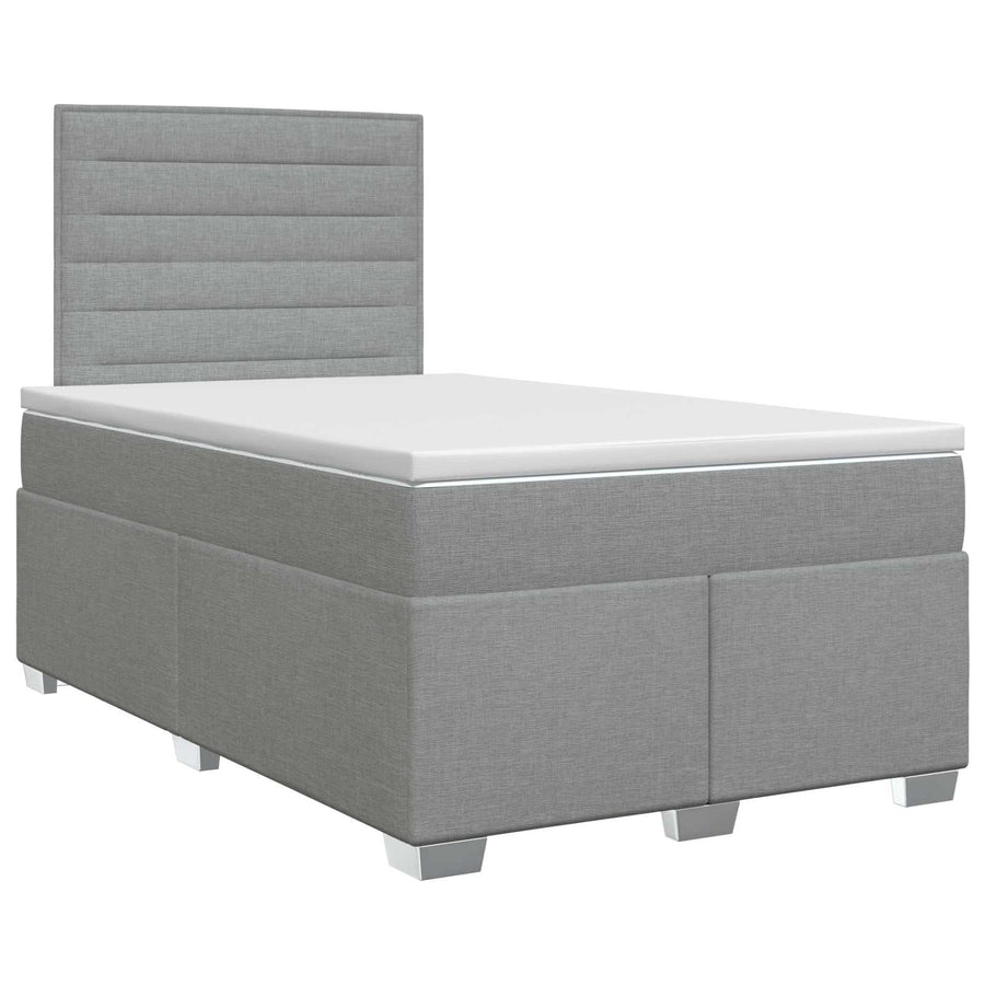 Boxspringbed met matras Lichtgrijs 120 x 190 cm Stof