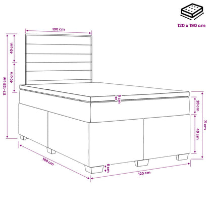 Boxspringbed met matras Lichtgrijs 120 x 190 cm Stof