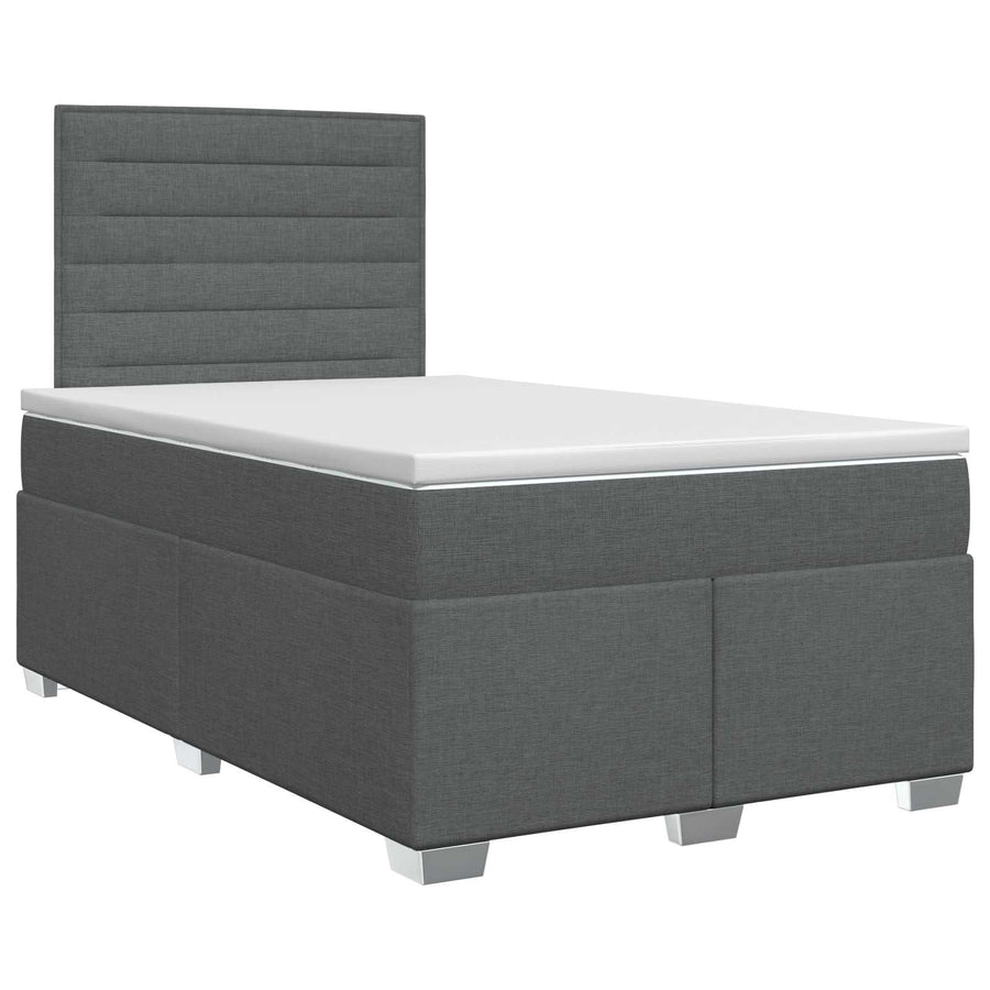 Boxspringbed met matras Donkergrijs 120 x 190 cm Stof