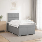 Boxspringbed met matras Lichtgrijs 120 x 190 cm Stof