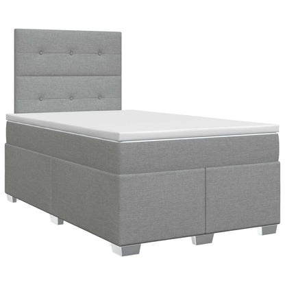 Boxspringbed met matras Lichtgrijs 120 x 190 cm Stof