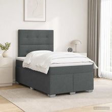 Boxspringbed met matras Donkergrijs 120 x 190 cm Stof