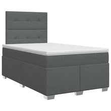 Boxspringbed met matras Donkergrijs 120 x 190 cm Stof