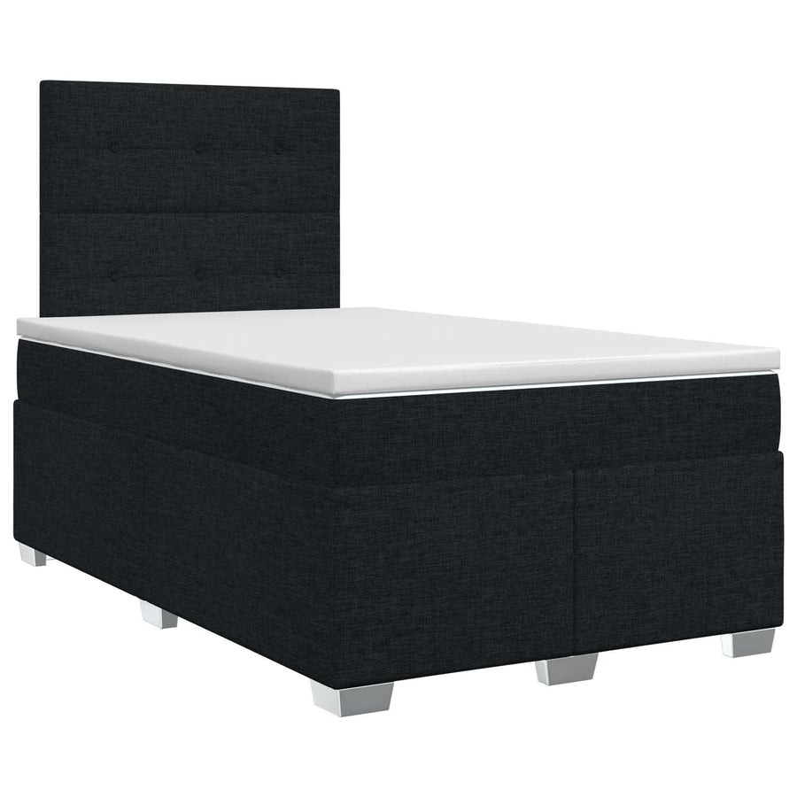Boxspringbed met matras met hoofdeinde Zwart 120 x 190 cm Stof