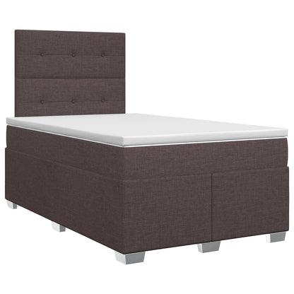 Boxspringbed met matras Donkerbruin 120 x 190 cm Stof