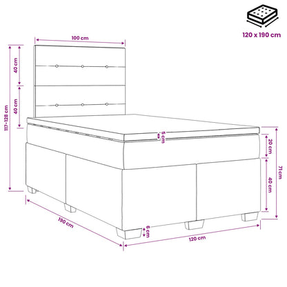 Boxspringbed met matras met hoofdeinde Taupe 120 x 190 cm Stof