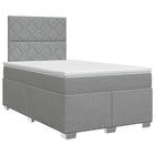 Boxspringbed met matras Lichtgrijs 120 x 190 cm Stof
