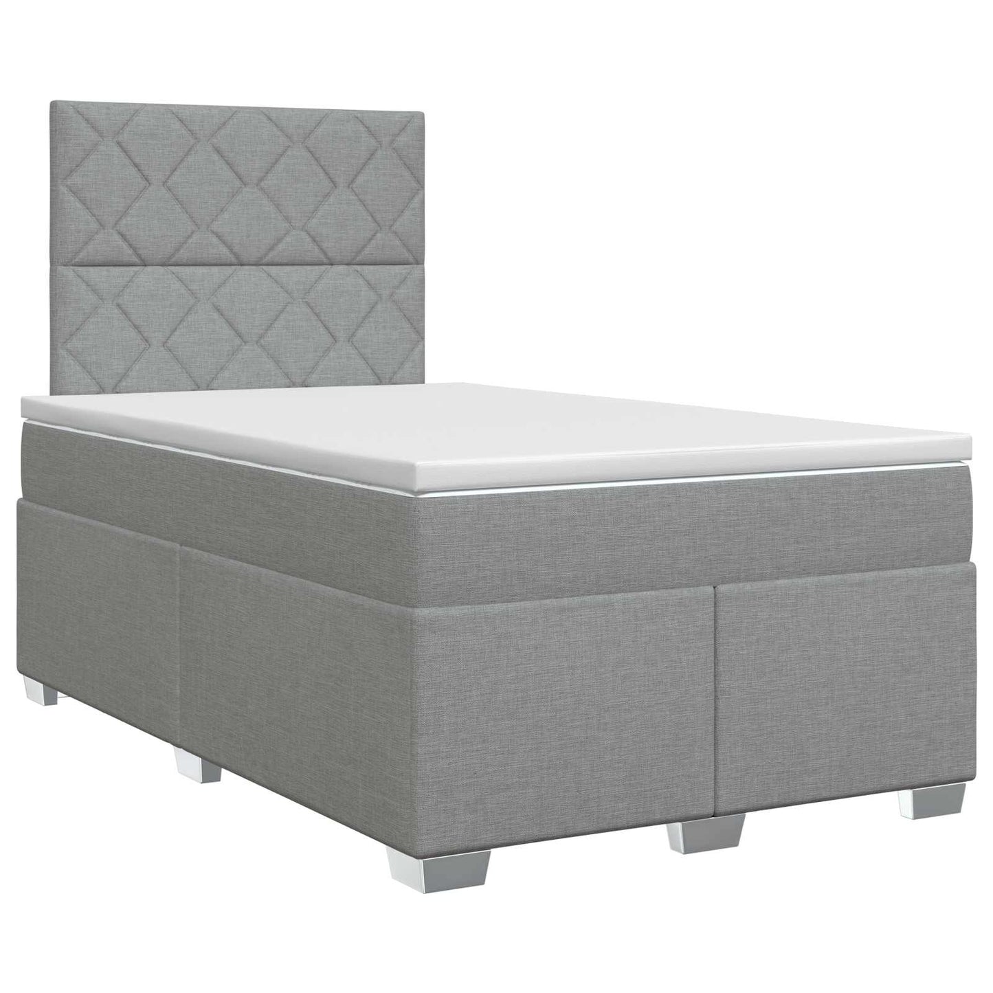Boxspringbed met matras Lichtgrijs 120 x 190 cm Stof