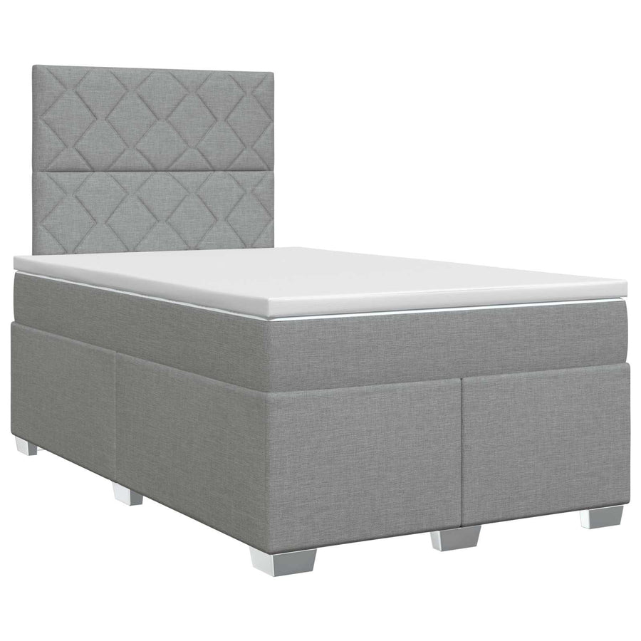 Boxspringbed met matras Lichtgrijs 120 x 190 cm Stof