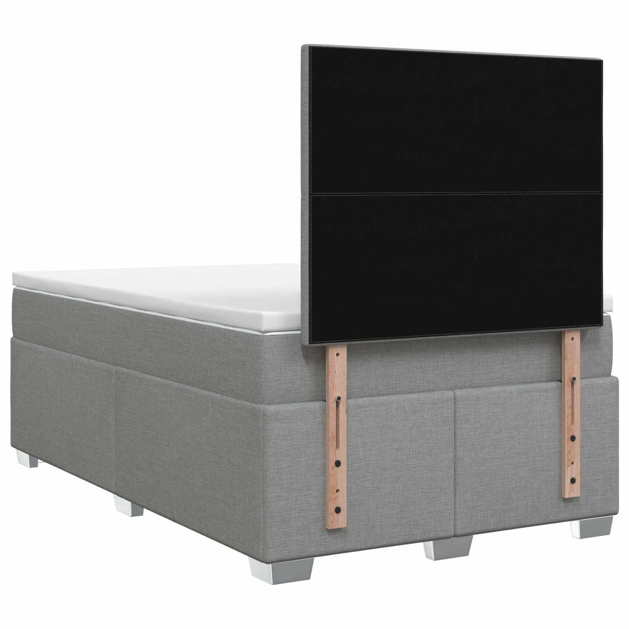 Boxspringbed met matras Lichtgrijs 120 x 190 cm Stof