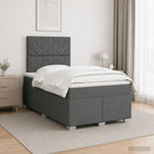 Boxspringbed met matras Donkergrijs 120 x 190 cm Stof