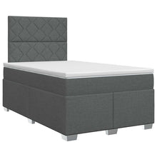 Boxspringbed met matras Donkergrijs 120 x 190 cm Stof