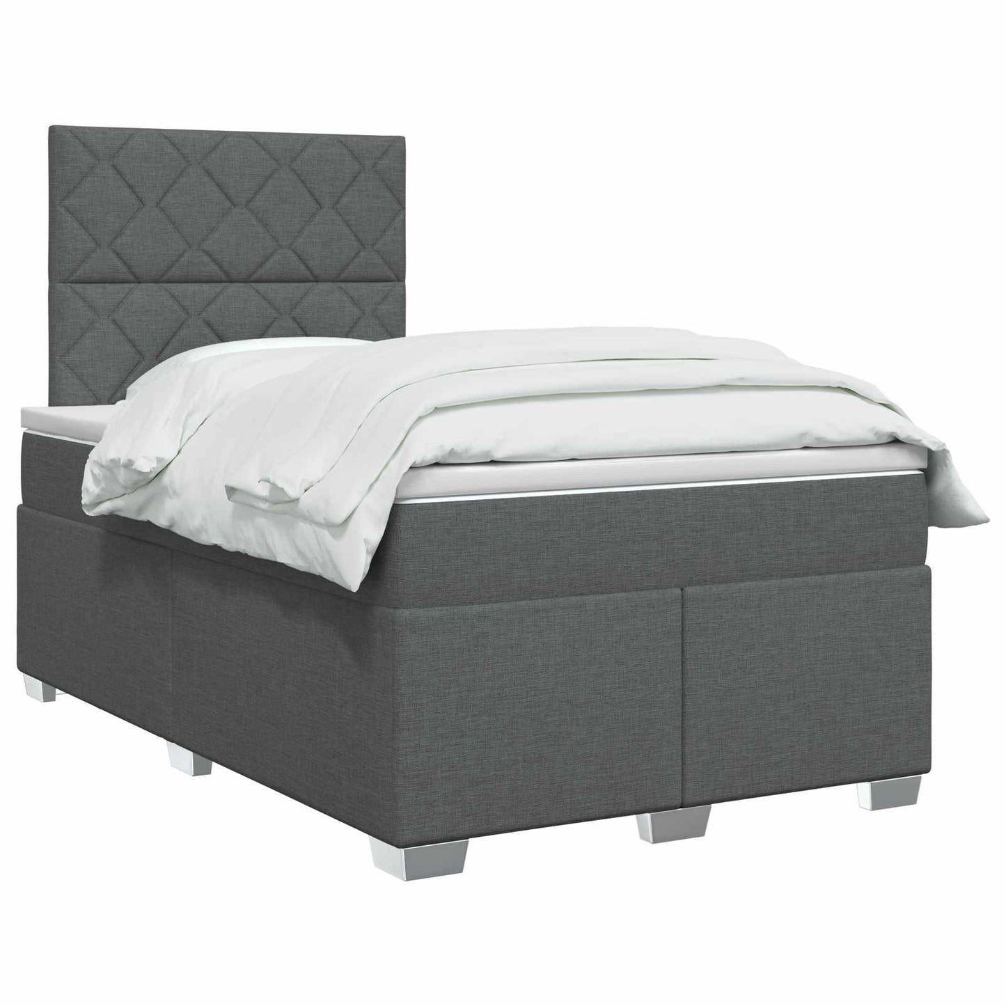 Boxspringbed met matras Donkergrijs 120 x 190 cm Stof