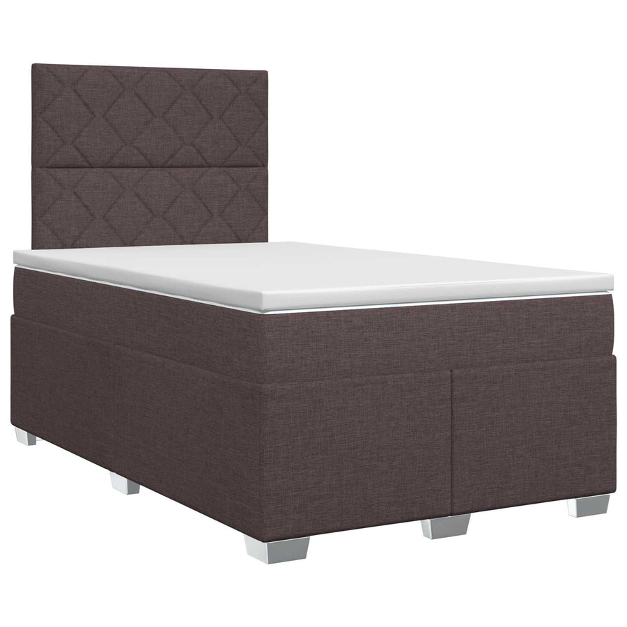 Boxspringbed met matras Donkerbruin 120 x 190 cm Stof
