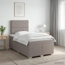 Boxspringbed met matras met hoofdeinde Taupe 120 x 190 cm Stof