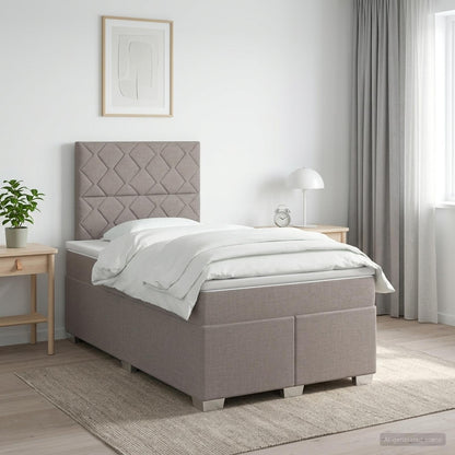 Boxspringbed met matras met hoofdeinde Taupe 120 x 190 cm Stof
