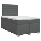 Boxspringbed met matras Donkergrijs 120 x 200 cm Stof