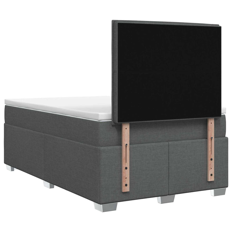 Boxspringbed met matras Donkergrijs 120 x 200 cm Stof