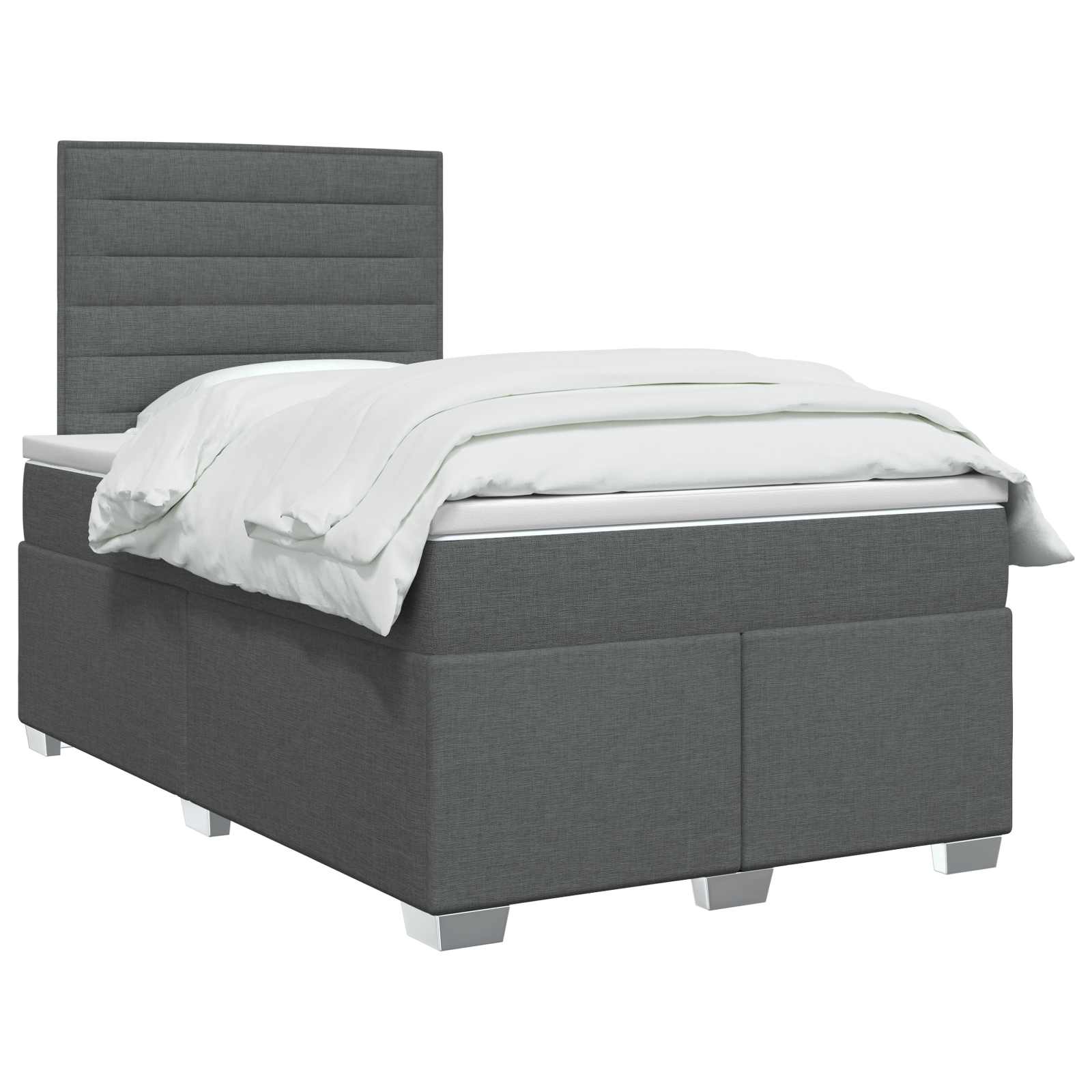 Boxspringbed met matras Donkergrijs 120 x 200 cm Stof