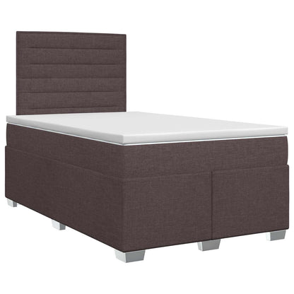 Boxspringbed met matras Donkerbruin 120 x 200 cm Stof