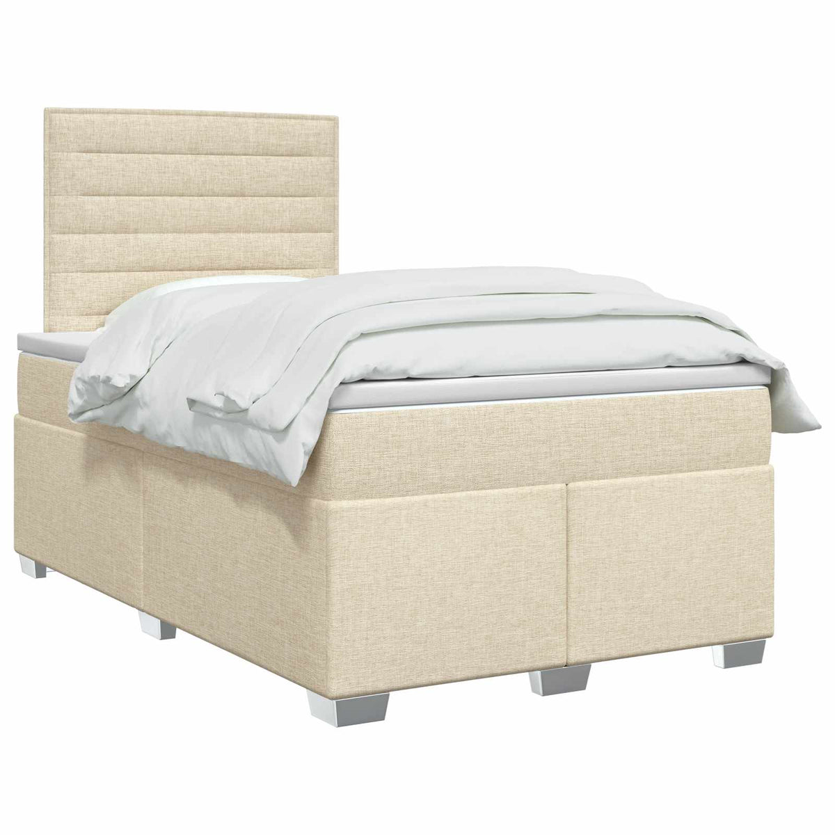 Boxspringbed met matras Crèmekleurig 120 x 200 cm Stof