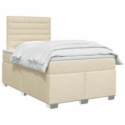 Boxspringbed met matras Crèmekleurig 120 x 200 cm Stof