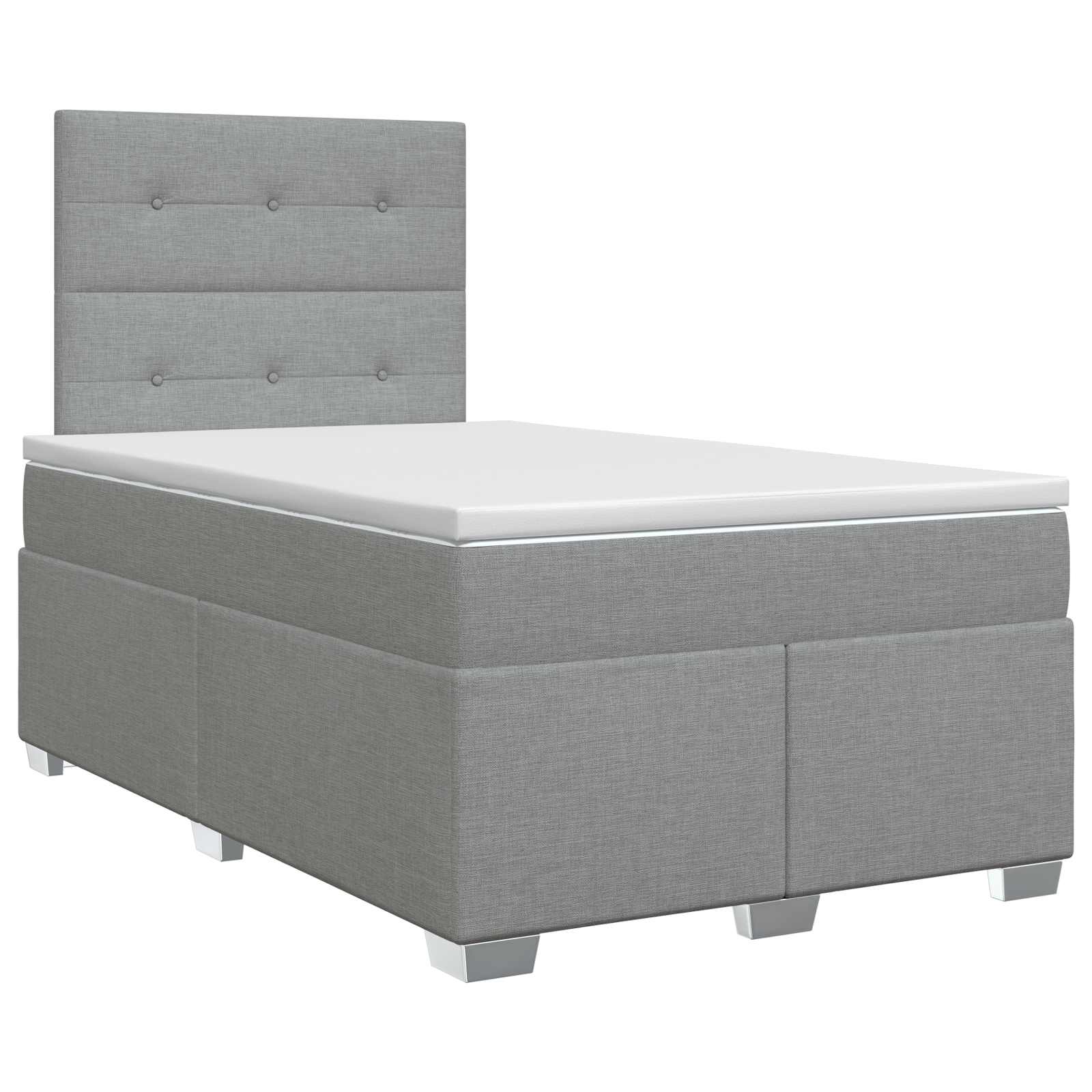 Boxspringbed met matras Lichtgrijs 120 x 200 cm Stof