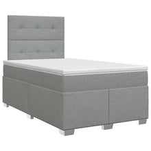 Boxspringbed met matras Lichtgrijs 120 x 200 cm Stof