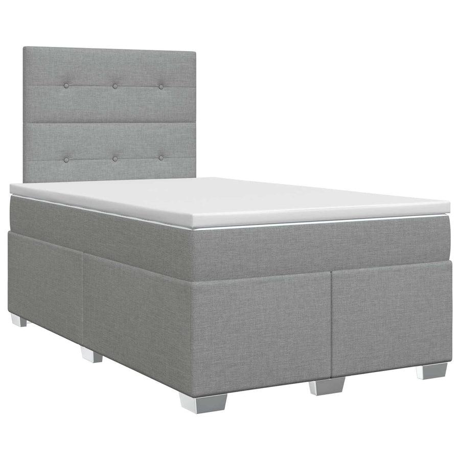 Boxspringbed met matras Lichtgrijs 120 x 200 cm Stof