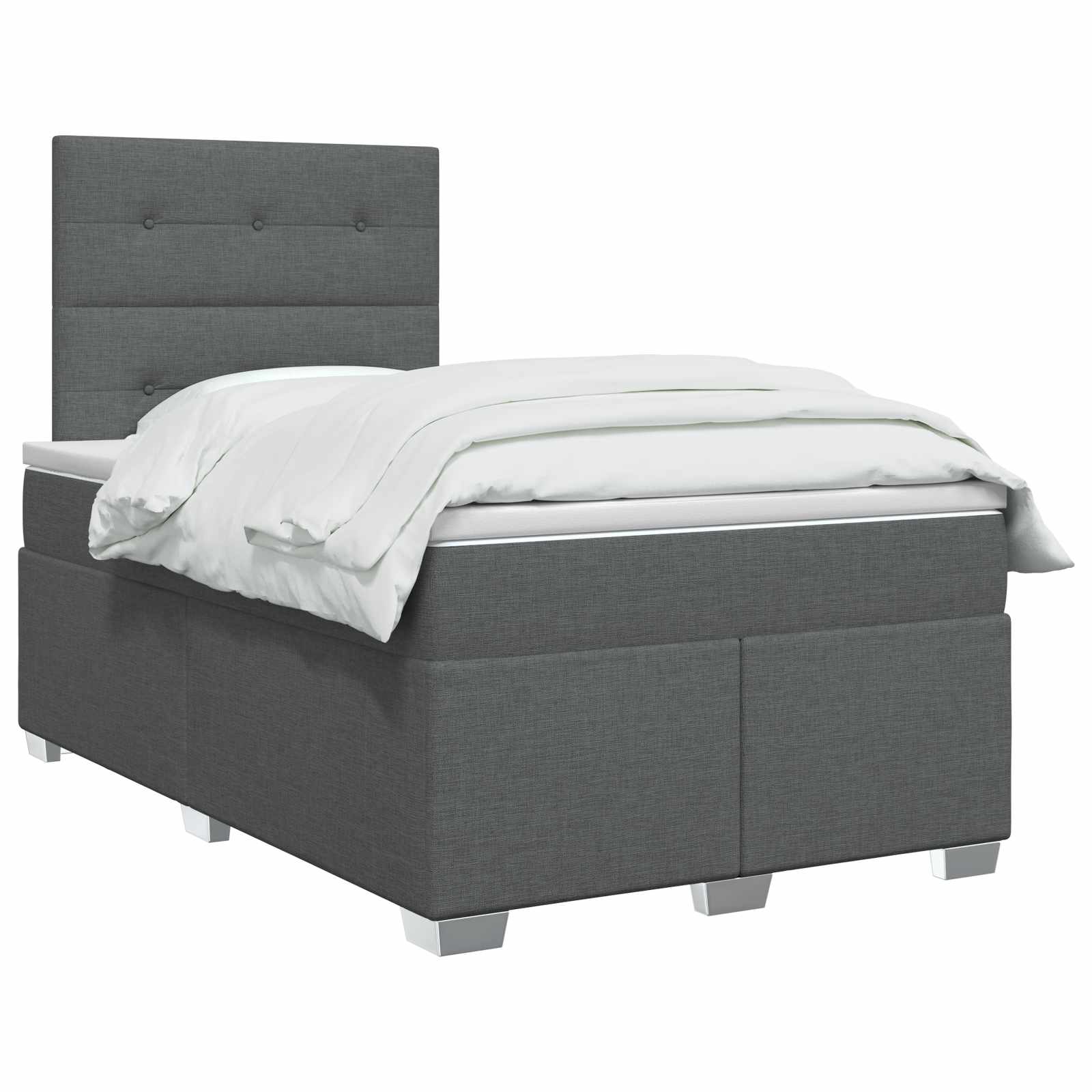 Boxspringbed met matras Donkergrijs 120 x 200 cm Stof