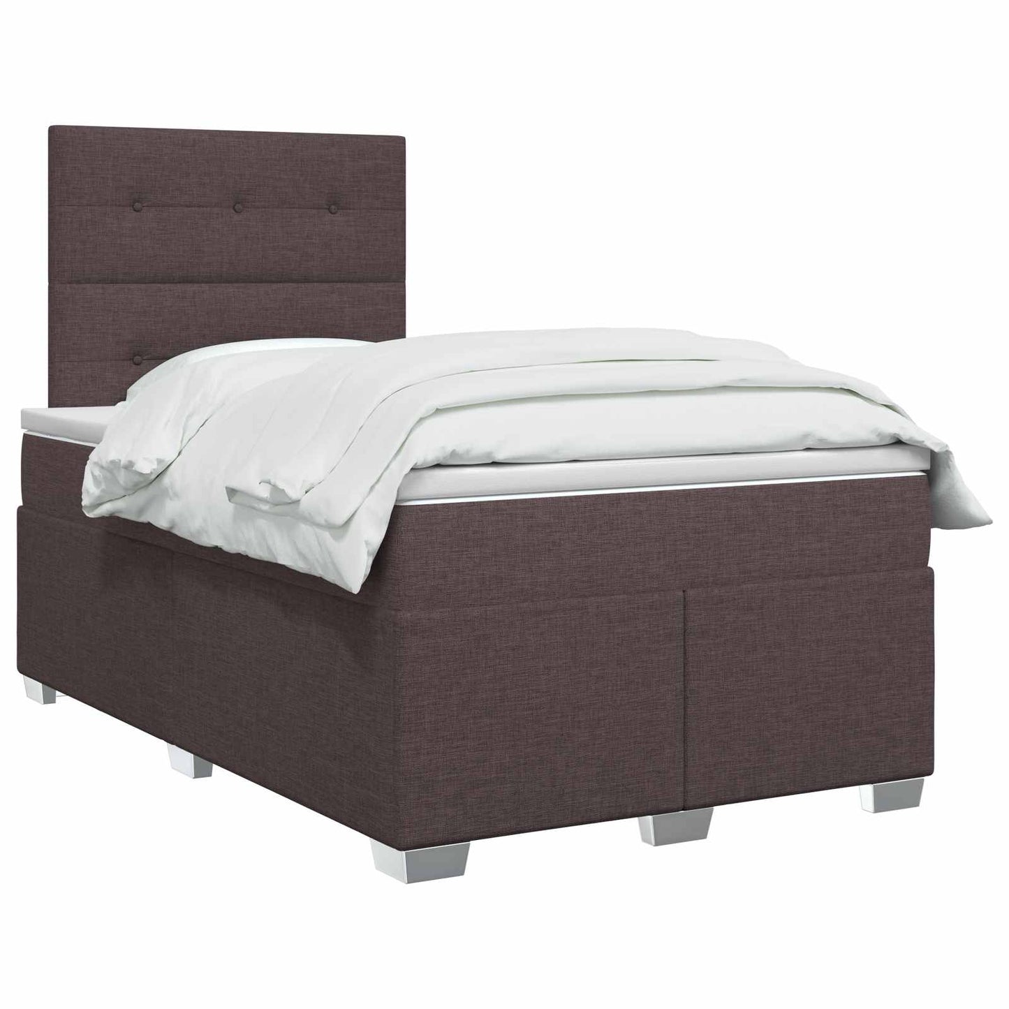 Boxspringbed met matras Donkerbruin 120 x 200 cm Stof