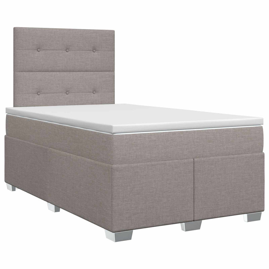 Boxspringbed met matras met hoofdeinde Taupe 120 x 200 cm Stof
