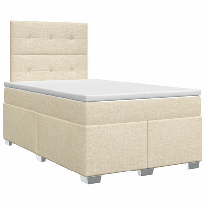 Boxspringbed met matras Crèmekleurig 120 x 200 cm Stof