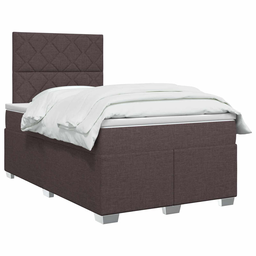Boxspringbed met matras Donkerbruin 120 x 200 cm Stof