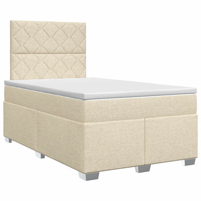 Boxspringbed met matras Crèmekleurig 120 x 200 cm Stof