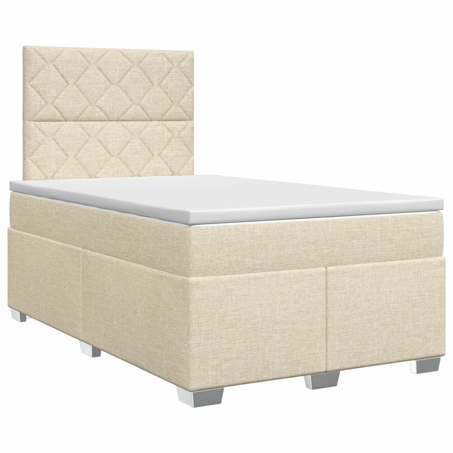 Boxspringbed met matras Crèmekleurig 120 x 200 cm Stof