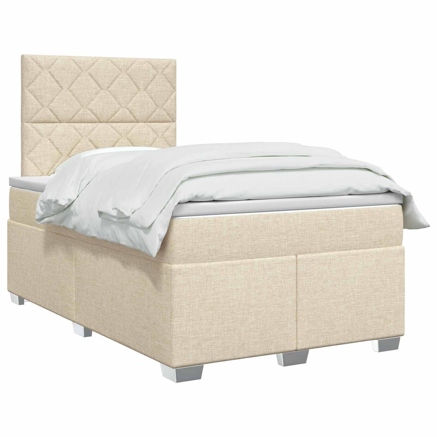 Boxspringbed met matras Crèmekleurig 120 x 200 cm Stof