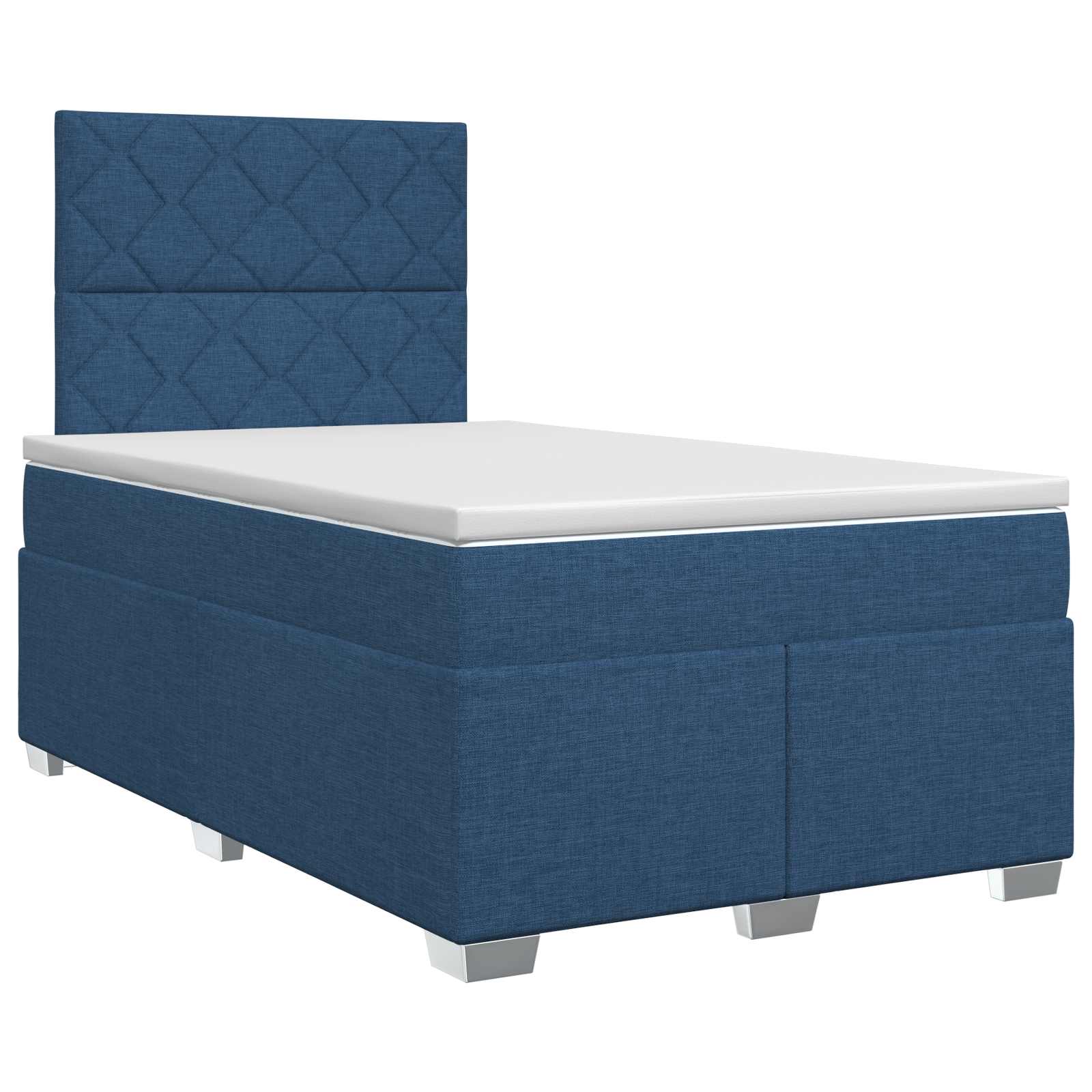 Boxspringbed met matras met hoofdeinde Blauw 120 x 200 cm Stof