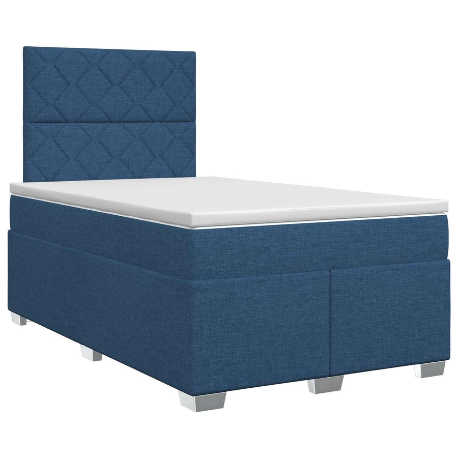 Boxspringbed met matras met hoofdeinde Blauw 120 x 200 cm Stof