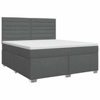 Boxspringbed met matras Donkergrijs 140 x 190 cm Stof