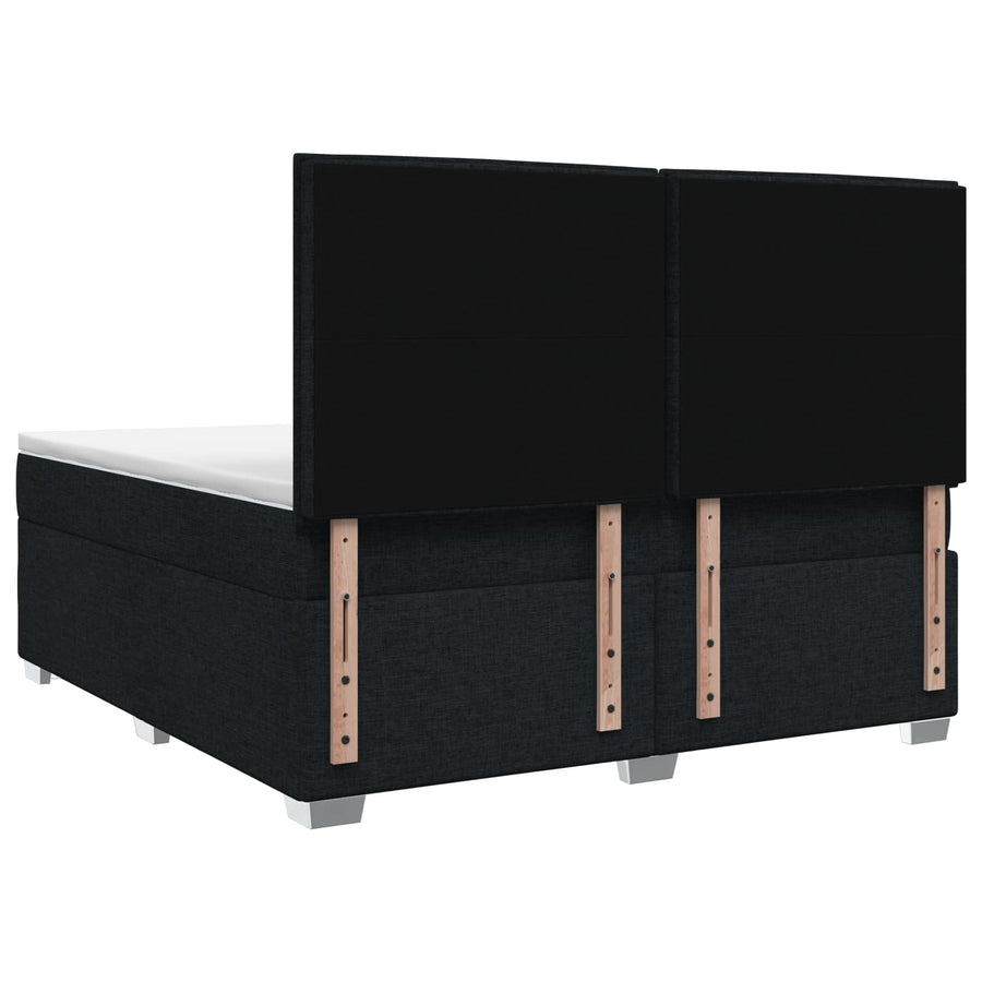 Boxspringbed met matras met hoofdeinde Zwart 140 x 190 cm Stof