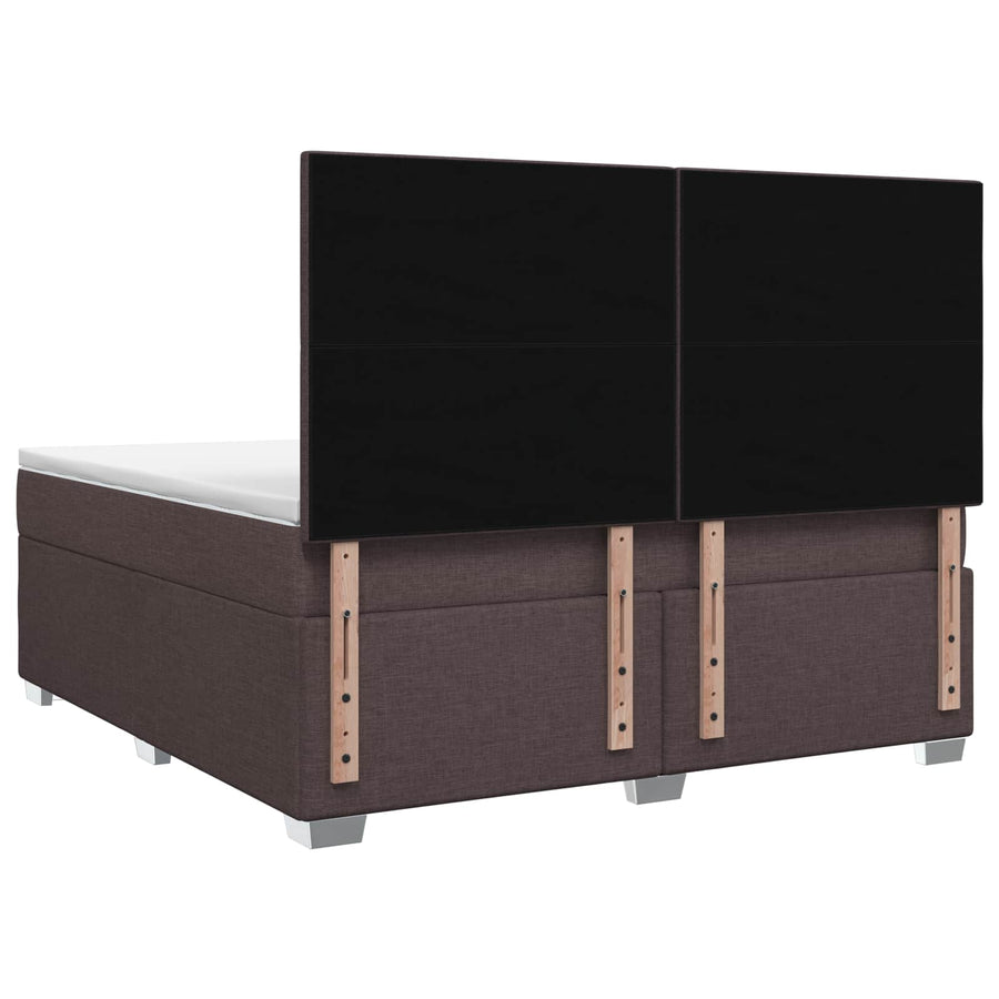 Boxspringbed met matras Donkerbruin 140 x 190 cm Stof