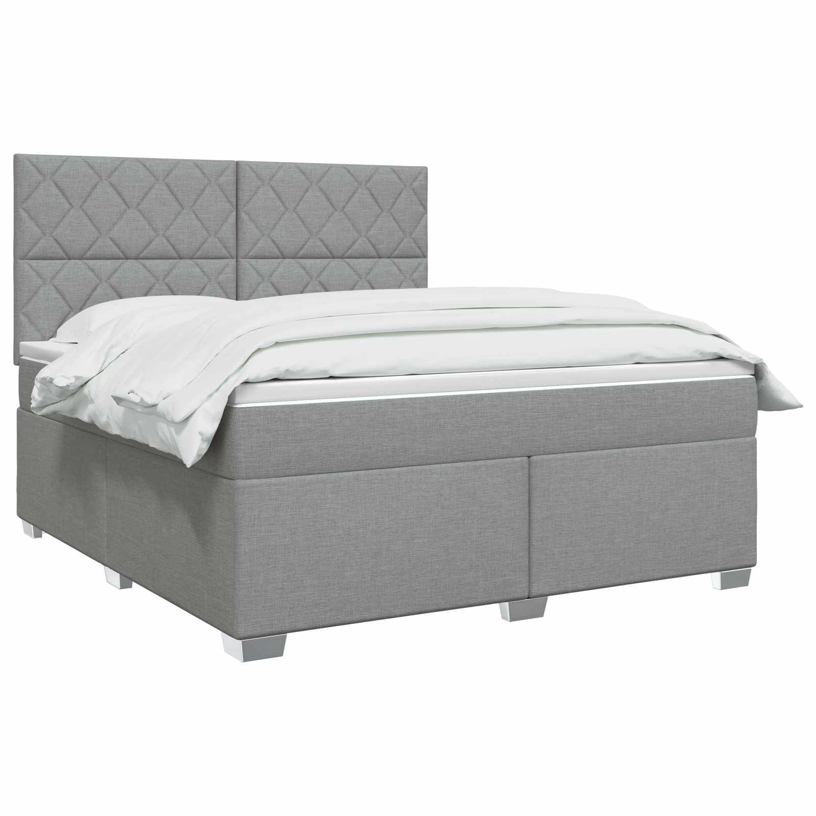 Boxspringbed met matras Lichtgrijs 140 x 190 cm Stof