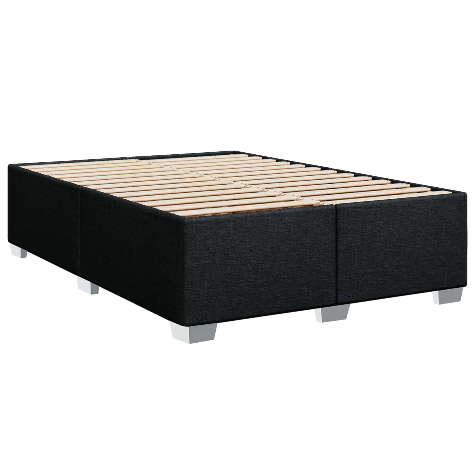 Boxspringbed met matras met hoofdeinde Zwart 140 x 200 cm Stof