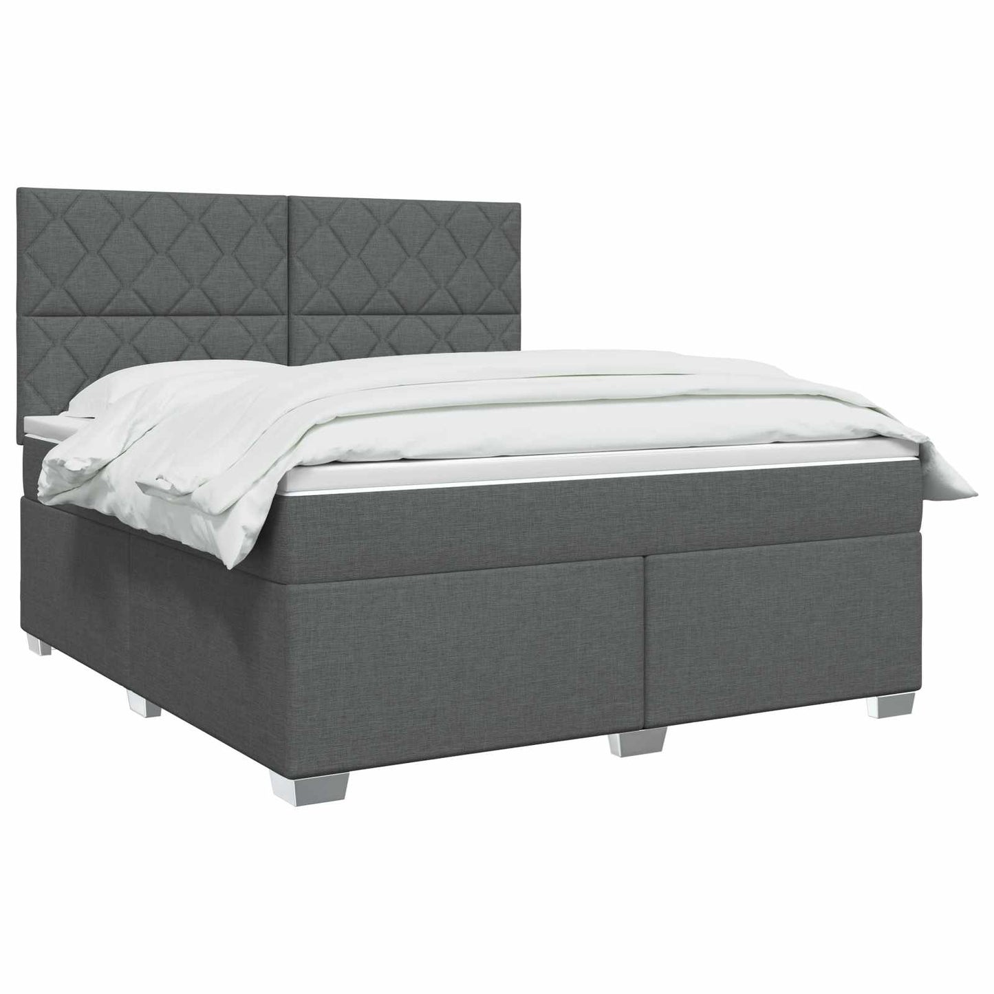 Boxspringbed met matras Donkergrijs 140 x 200 cm Stof