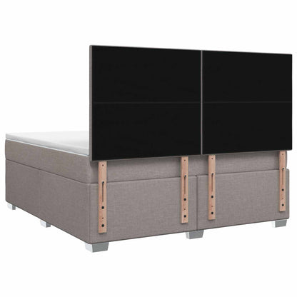 Boxspringbed met matras met hoofdeinde Taupe 140 x 200 cm Stof