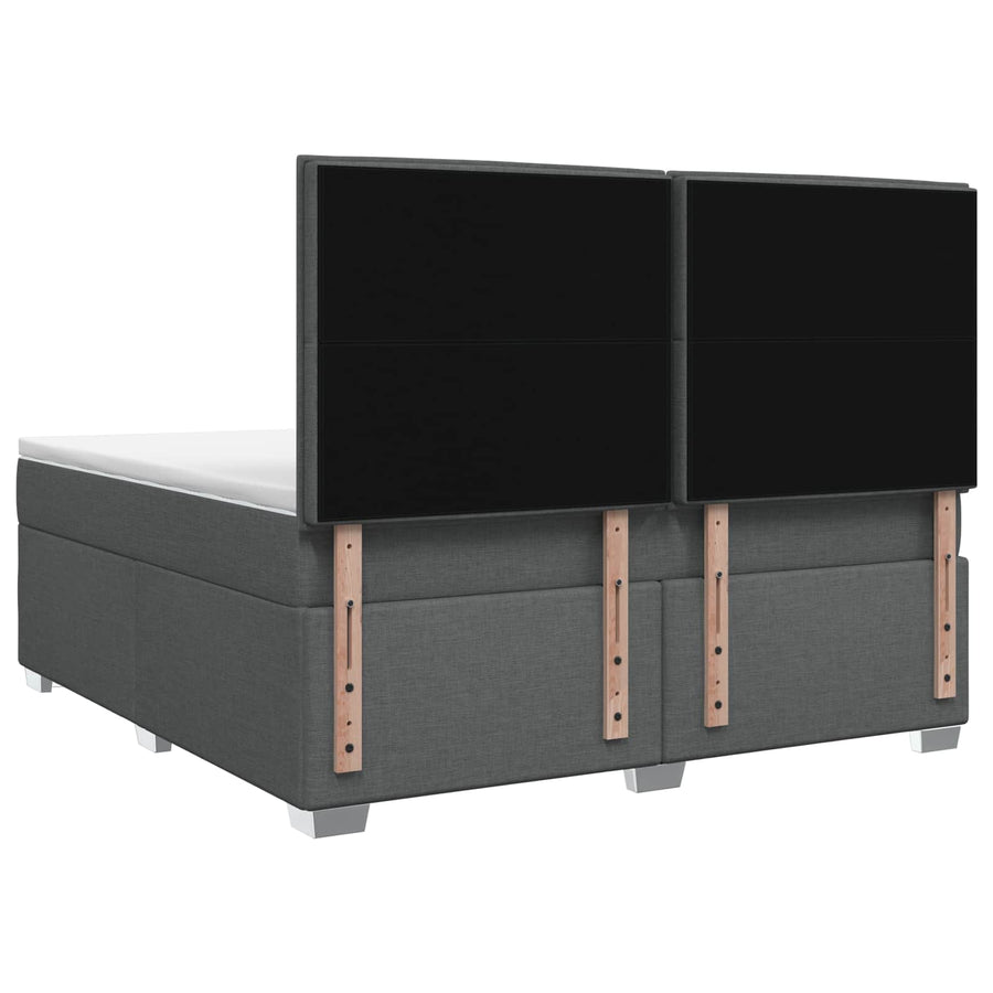 Boxspringbed met matras Donkergrijs 160 x 200 cm Stof