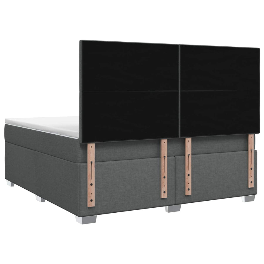 Boxspringbed met matras Donkergrijs 160 x 200 cm Stof
